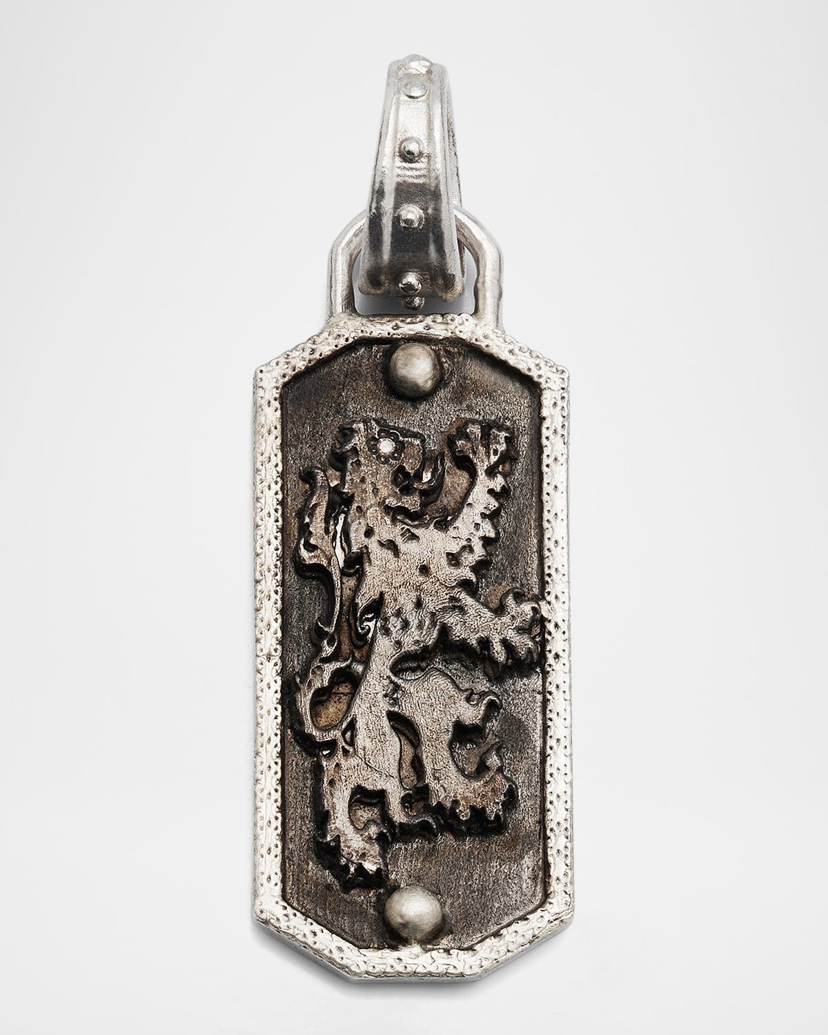 Men & apos;s Sterling Silver Lion Shield Enhancer