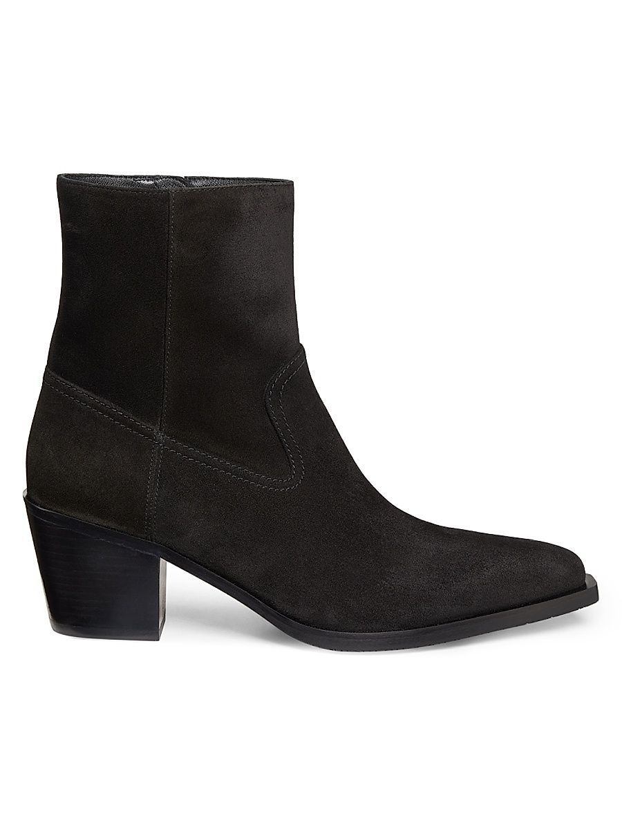 Women's Tate 65MM Suede Ankle Booties - Black - Size 9
