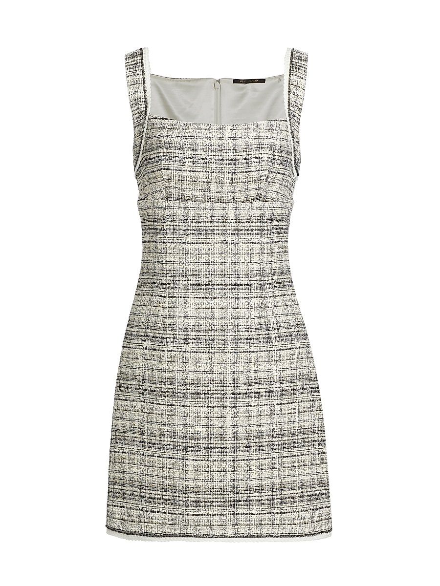 Women's Hallie Metallic Tweed Sleeveless Minidress - Ivory Multi - Size 14