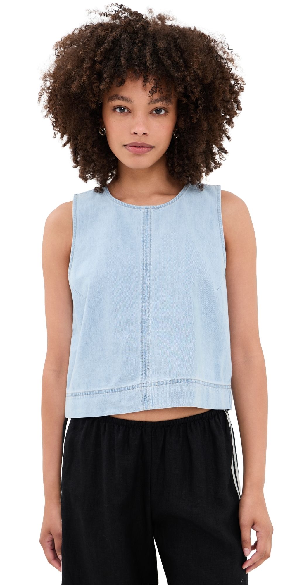 Z Supply Sun Seeker Denim Tank Top Coastal Water S