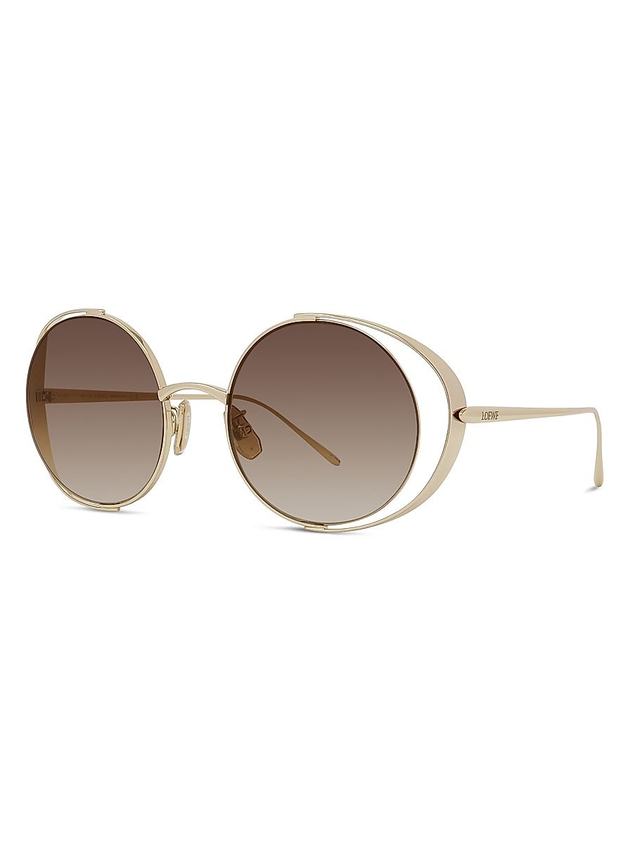 Women's Signature 54MM Round Sunglasses - Gradient Brown Gold