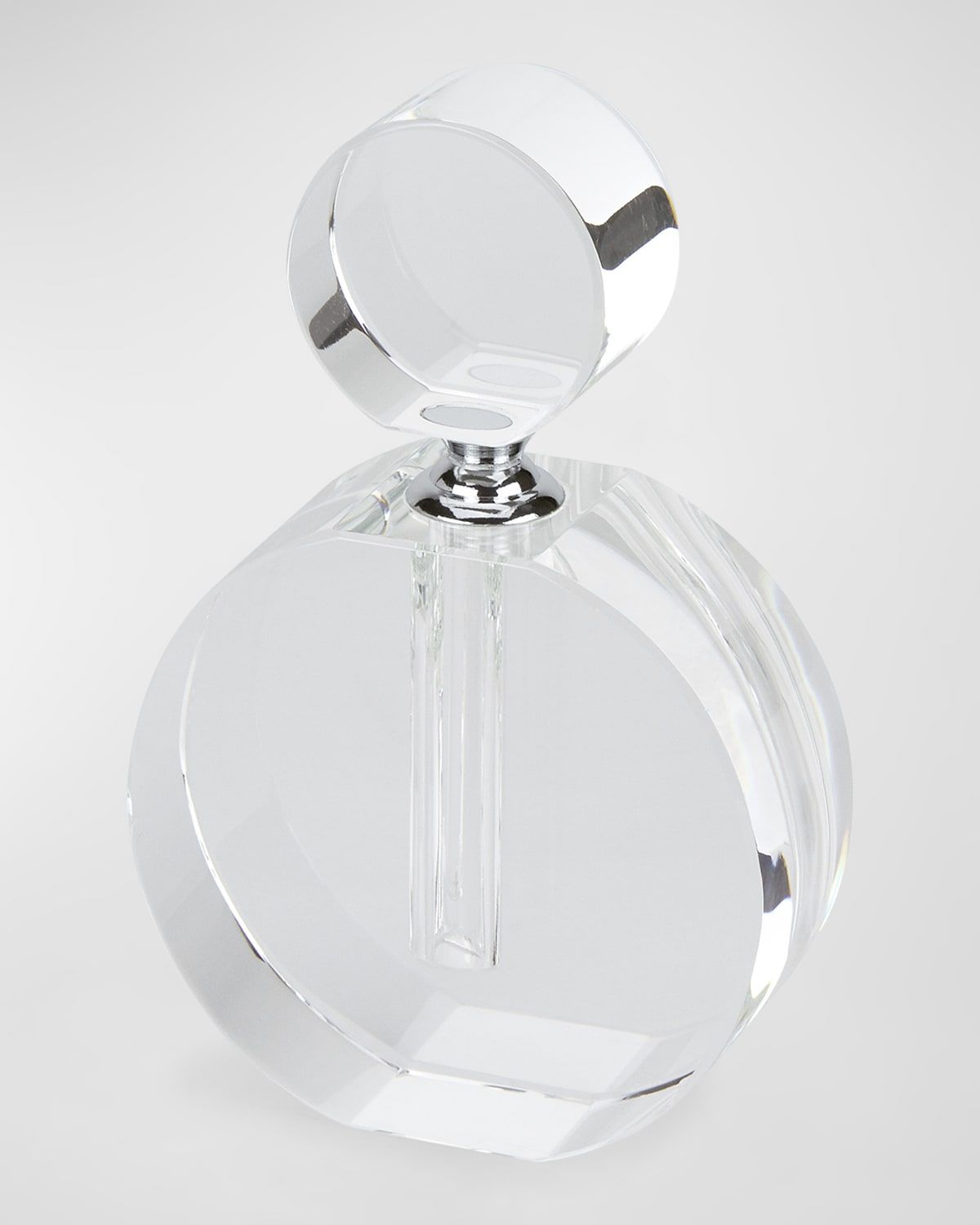 Clear Crystal Perfume Bottle - Flat Round