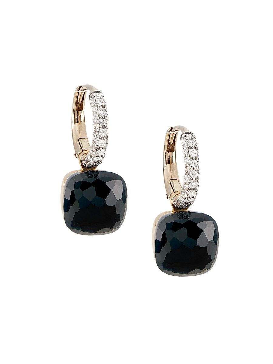 Women's Nudo Two-Tone 18K Gold, London Blue Topaz & Diamond Earrings