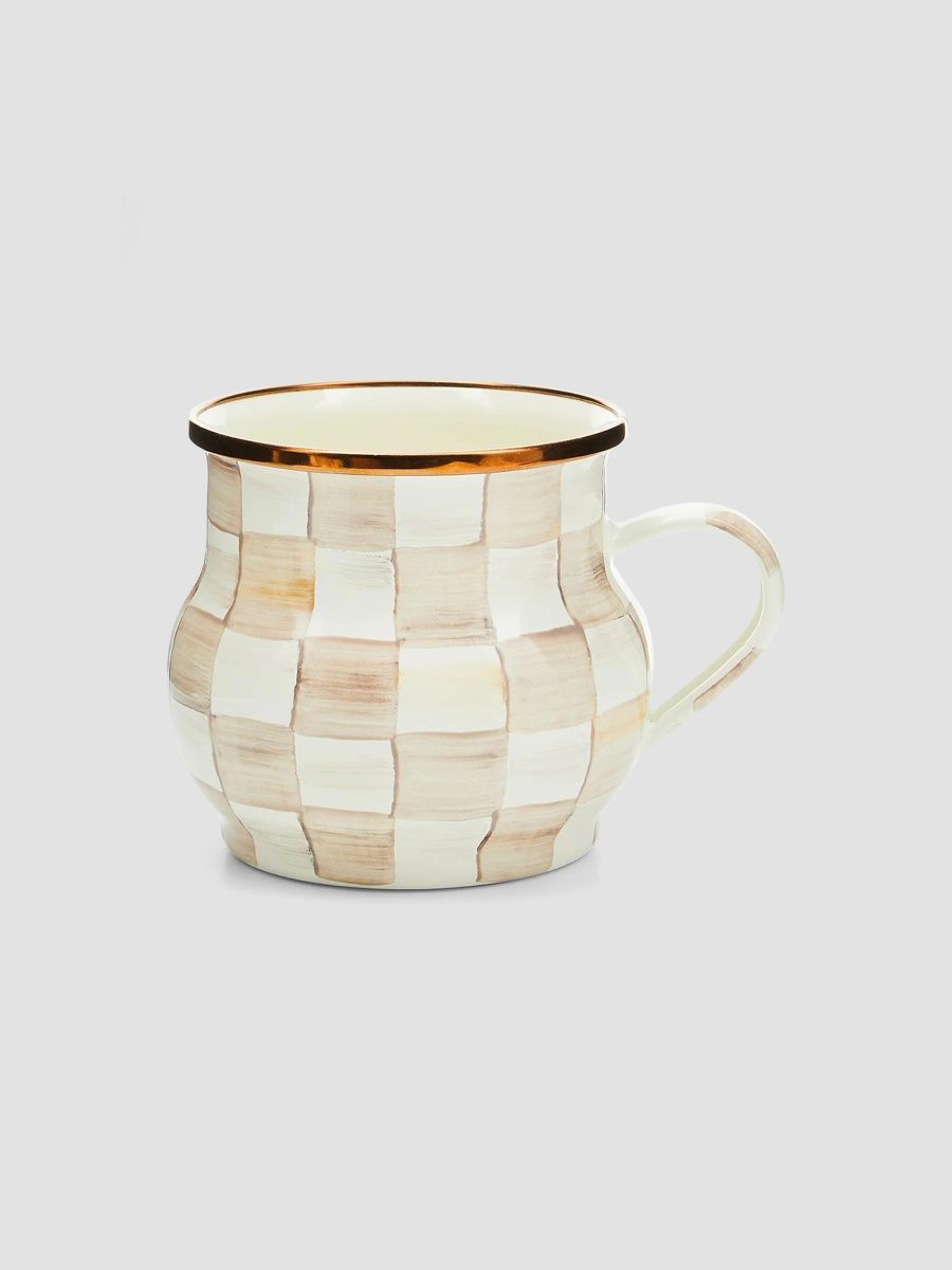 MacKenzie-Childs Mocha Check Mug