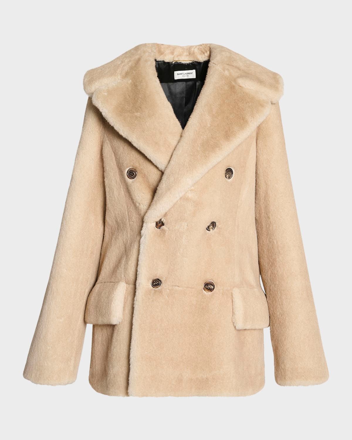 Manteau Double-Breasted Faux Fur Jacket