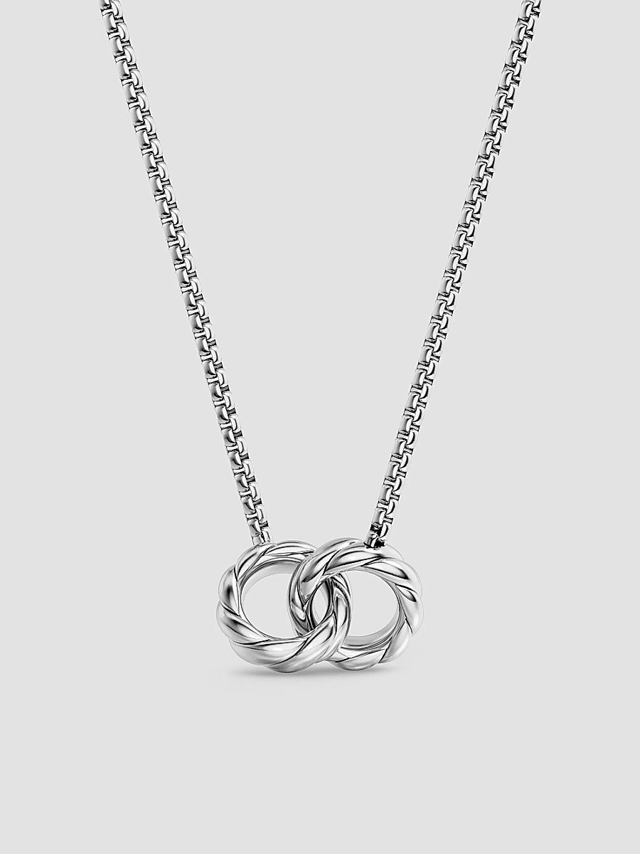 Women's Sculpted Cable Linked Necklace in Sterling Silver, 9.2MM - Silver - Size 17