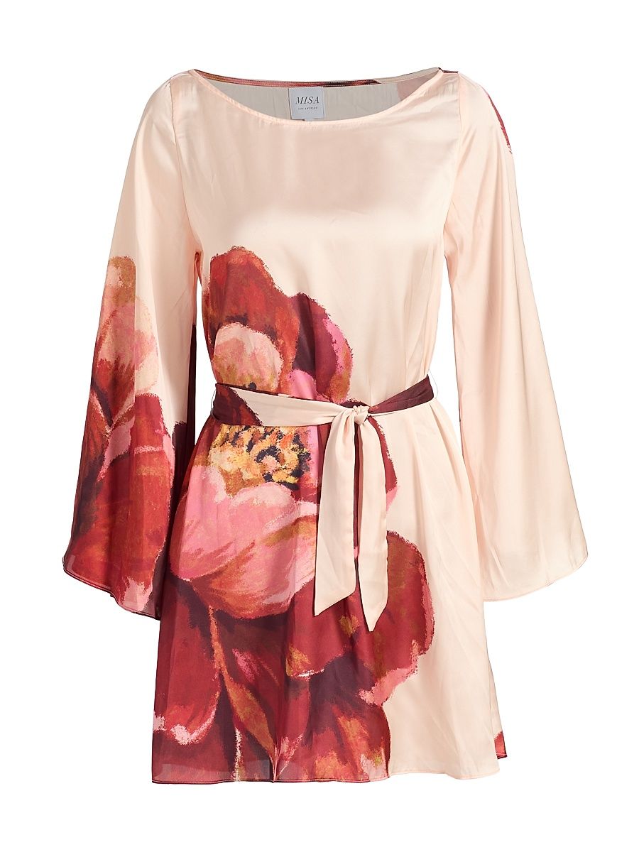 Women's Twiggy Peony Bell-Sleeve Minidress - Peony Love - Size Large