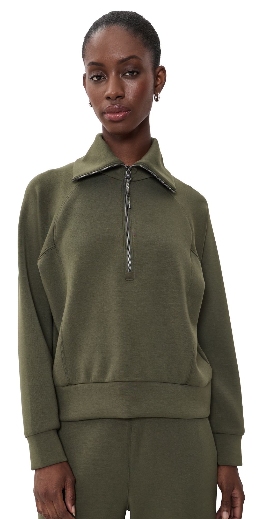 SPANX AirEssentials Half Zip Sweatshirt Monstera M