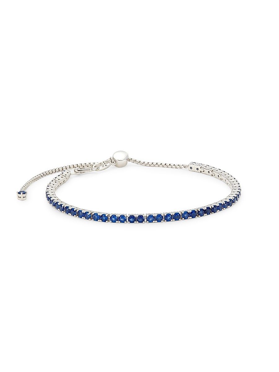 Women's Loveall Sterling Silver & Faux Sapphire Bracelet - Silver Sapphire