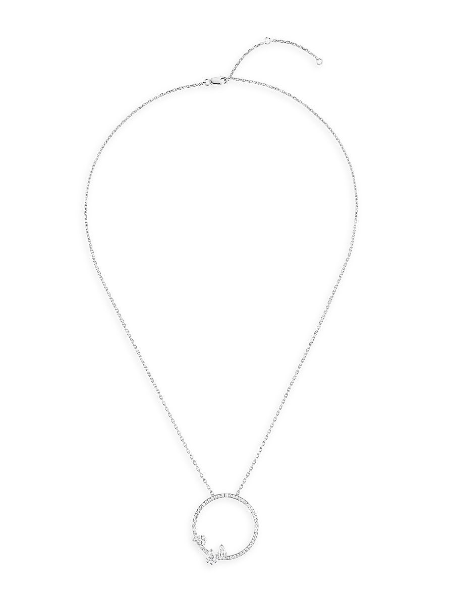 Women's Serti Sur Vide 18K White Gold & 1.35 TCW Diamonds Pendant Necklace - White Gold