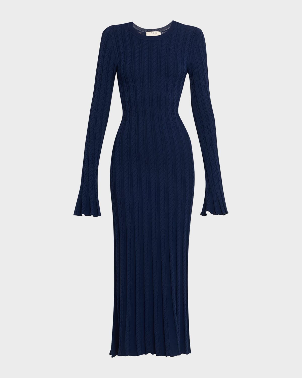 Rhea Cable-Knit Midi Dress