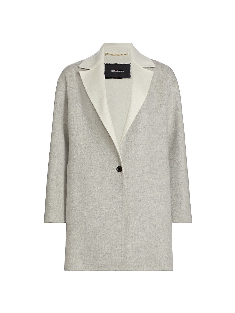 Women's Two-Tone Cashmere Jacket - Grey - Size 10