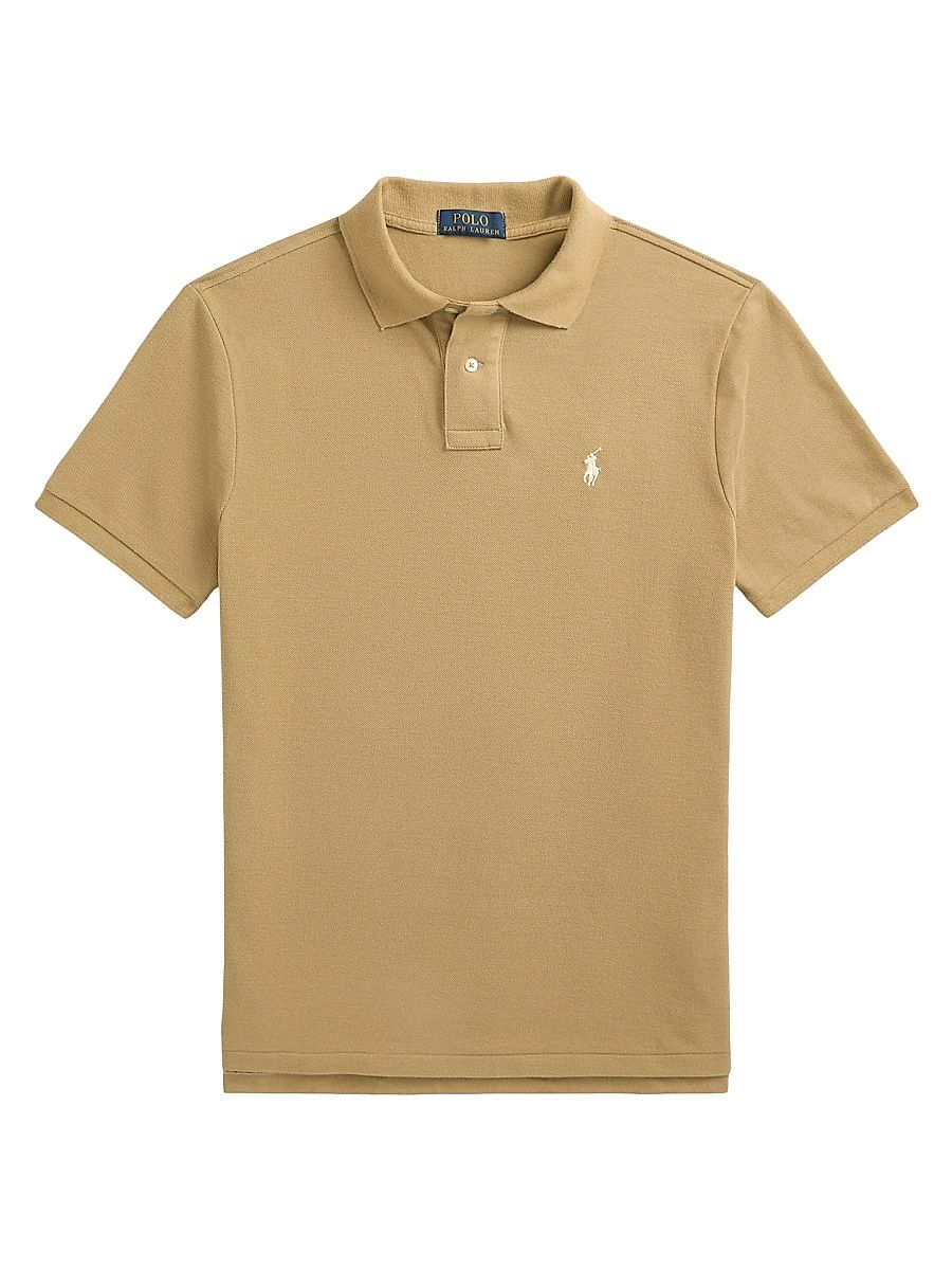 Men's Custom-Slim-Fit Mesh Polo Shirt - Cafe Tan - Size XXL
