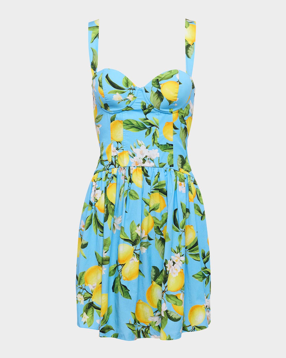 Floral Lemon Jai Drop-Waist Mini Dress
