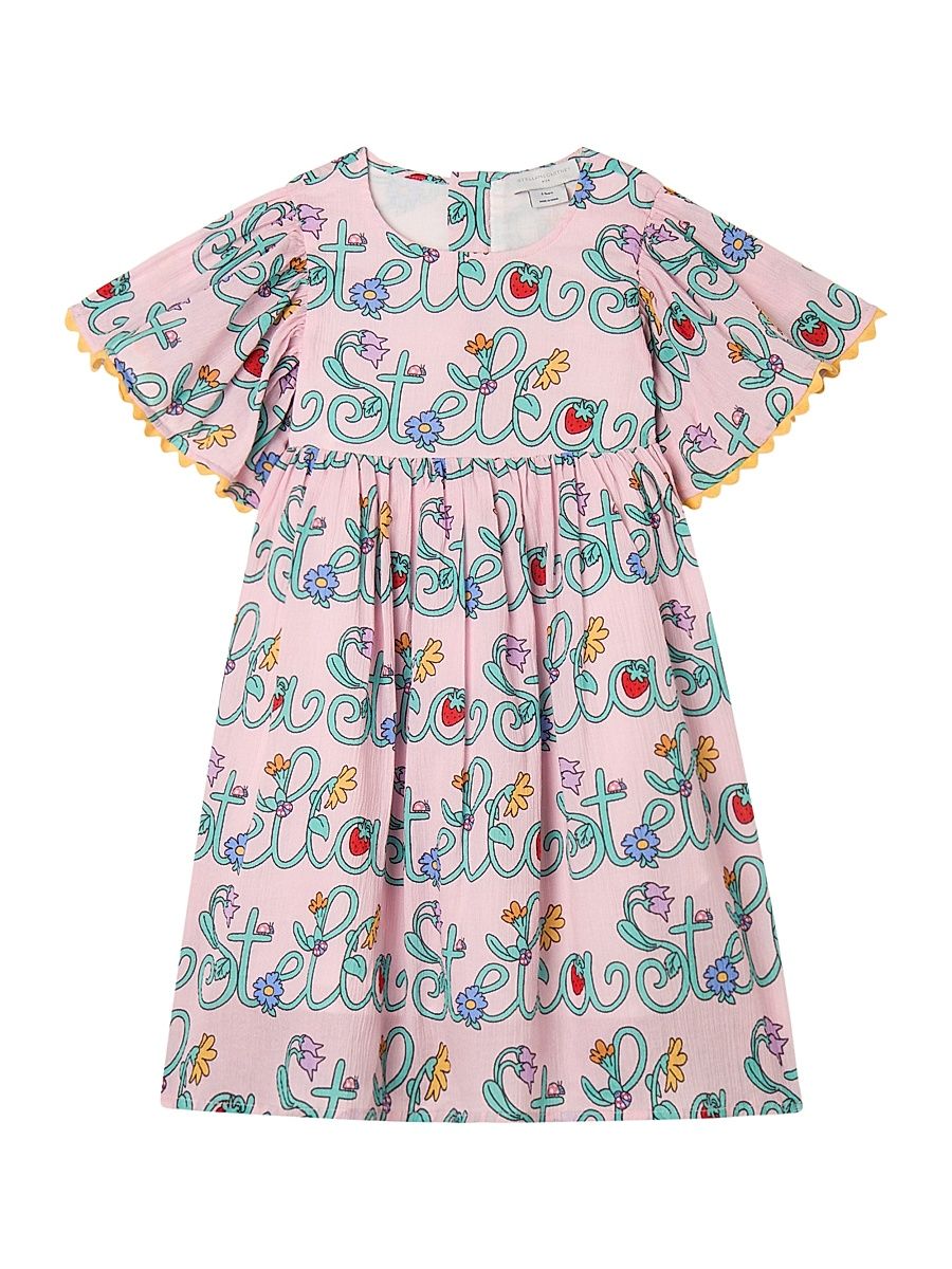 Little Girl's & Girl's Logo-Print Cotton Dress - Pink - Size 10