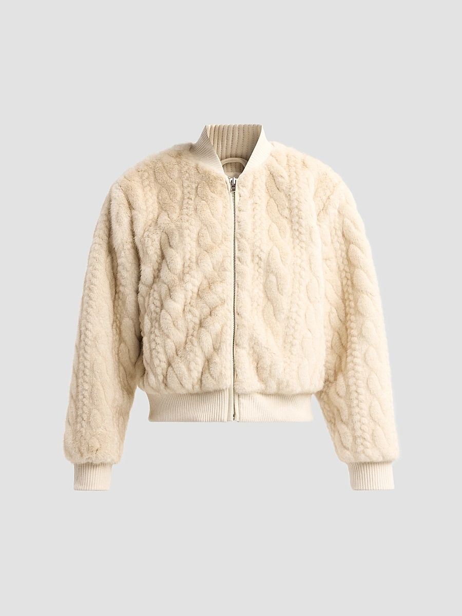 Women's Debbi Cable-Knit Jacket - Ivory - Size Medium