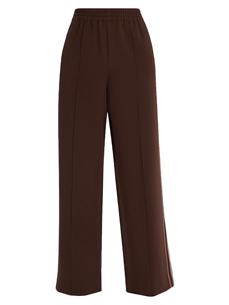 Women's Robyn Striped Wide-Leg Knit Pants - Chocolate - Size 14