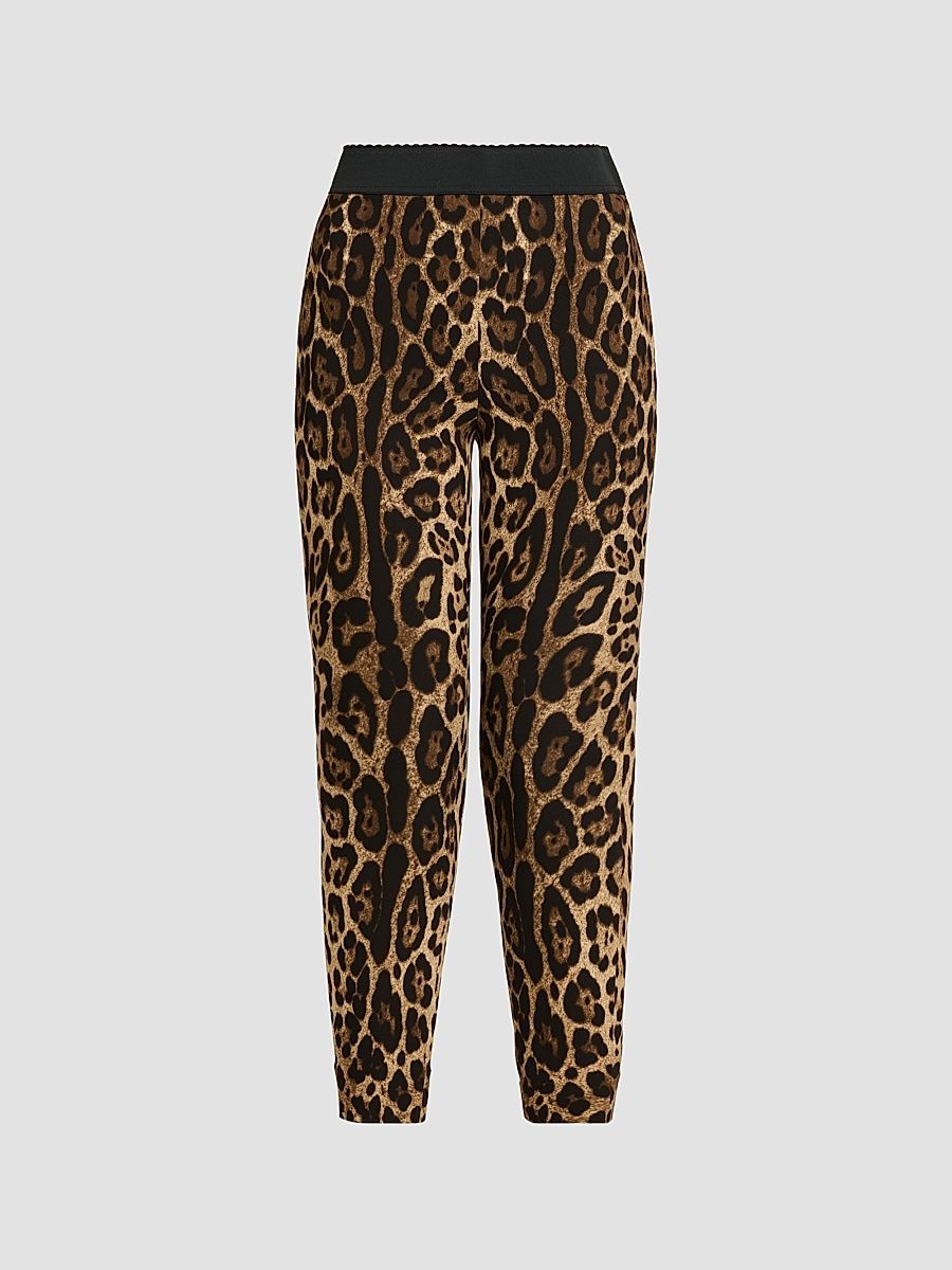 Women's Leopard Cropped Stretch Leggings - Leo New - Size 12