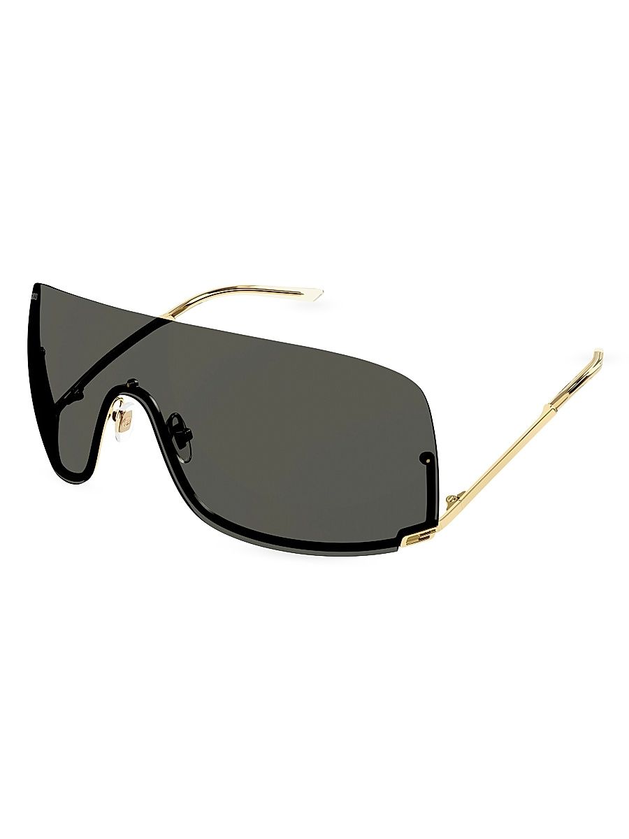 Women's Tom 99MM Shield Sunglasses - Gold Grey
