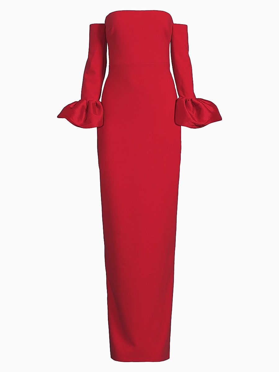 Women's Kiva Strapless Column Gown - Scarlet - Size 14