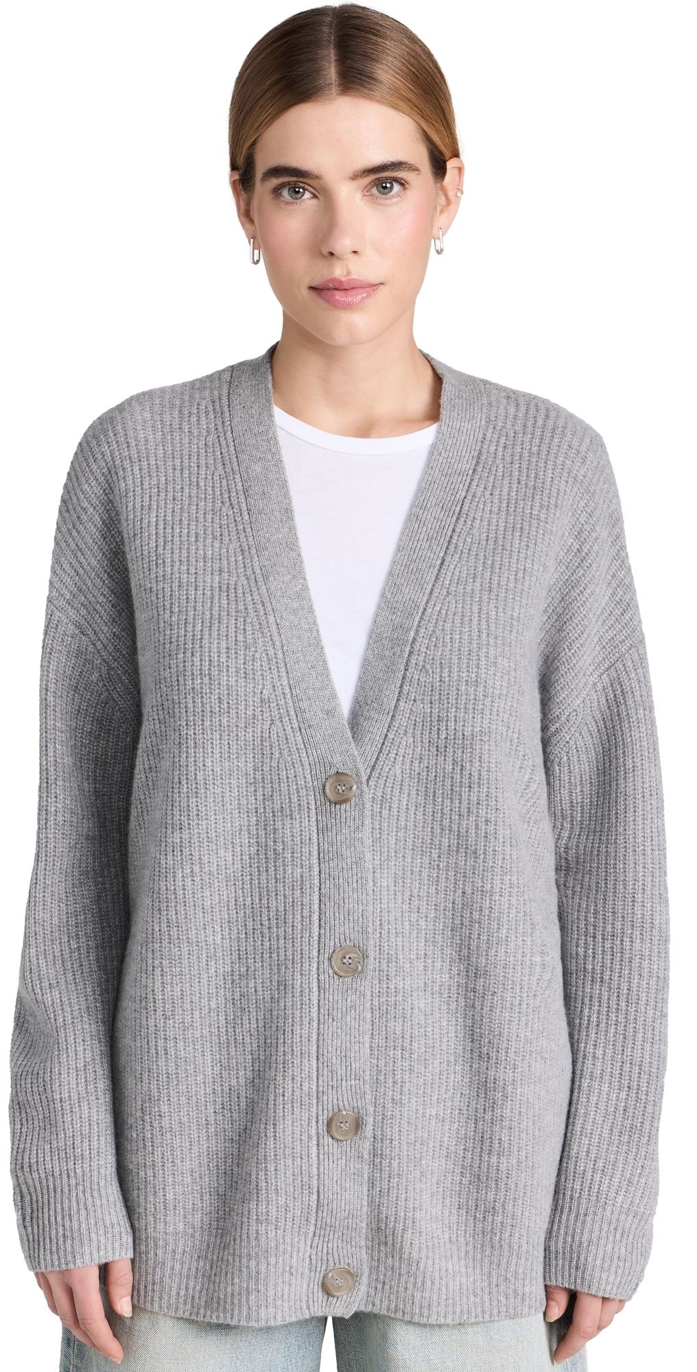 Jenni Kayne Cashmere Cocoon Cardigan Heather Grey XXS