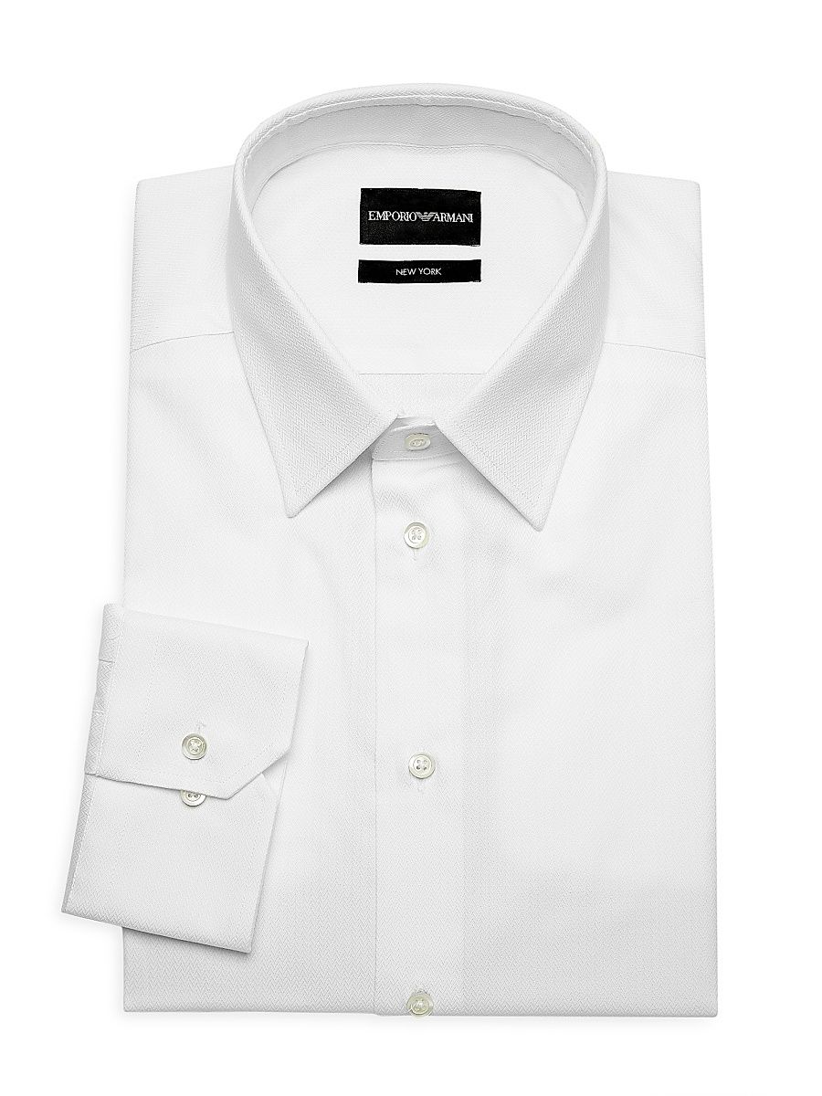 Men's Classic Cotton Dress Shirt - White - Size 16