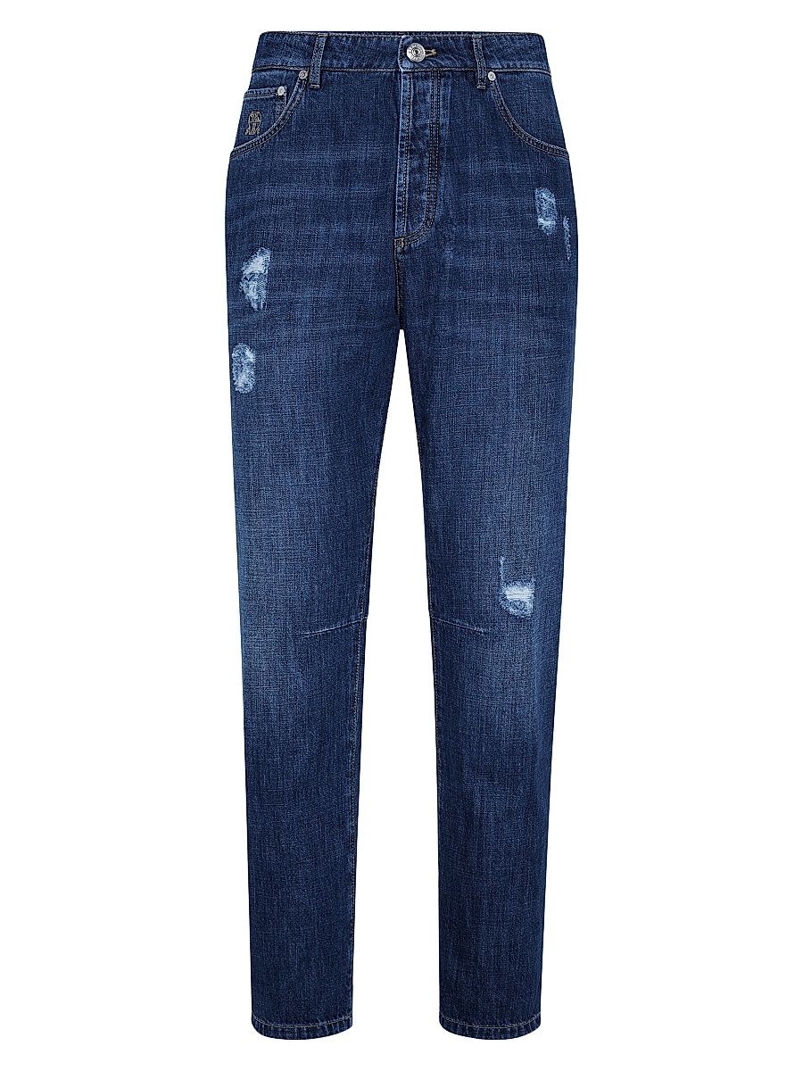 Men's Lightweight Denim Leisure Fit Five Pocket Jeans - Dark Denim - Size 48