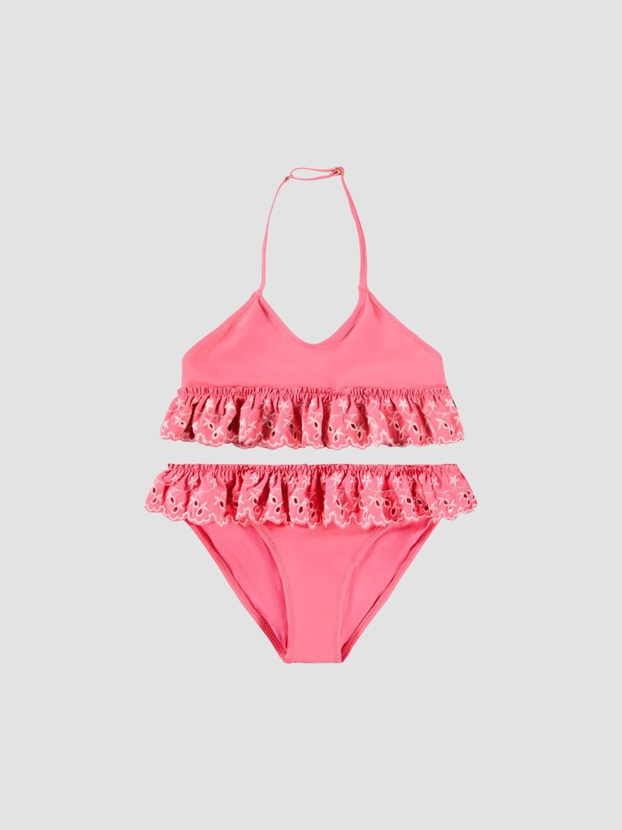 Molo Girl's Little Girl's & Girl's Nanda Ruffled Two-Piece Swimsuit - Raspberry - Size 2