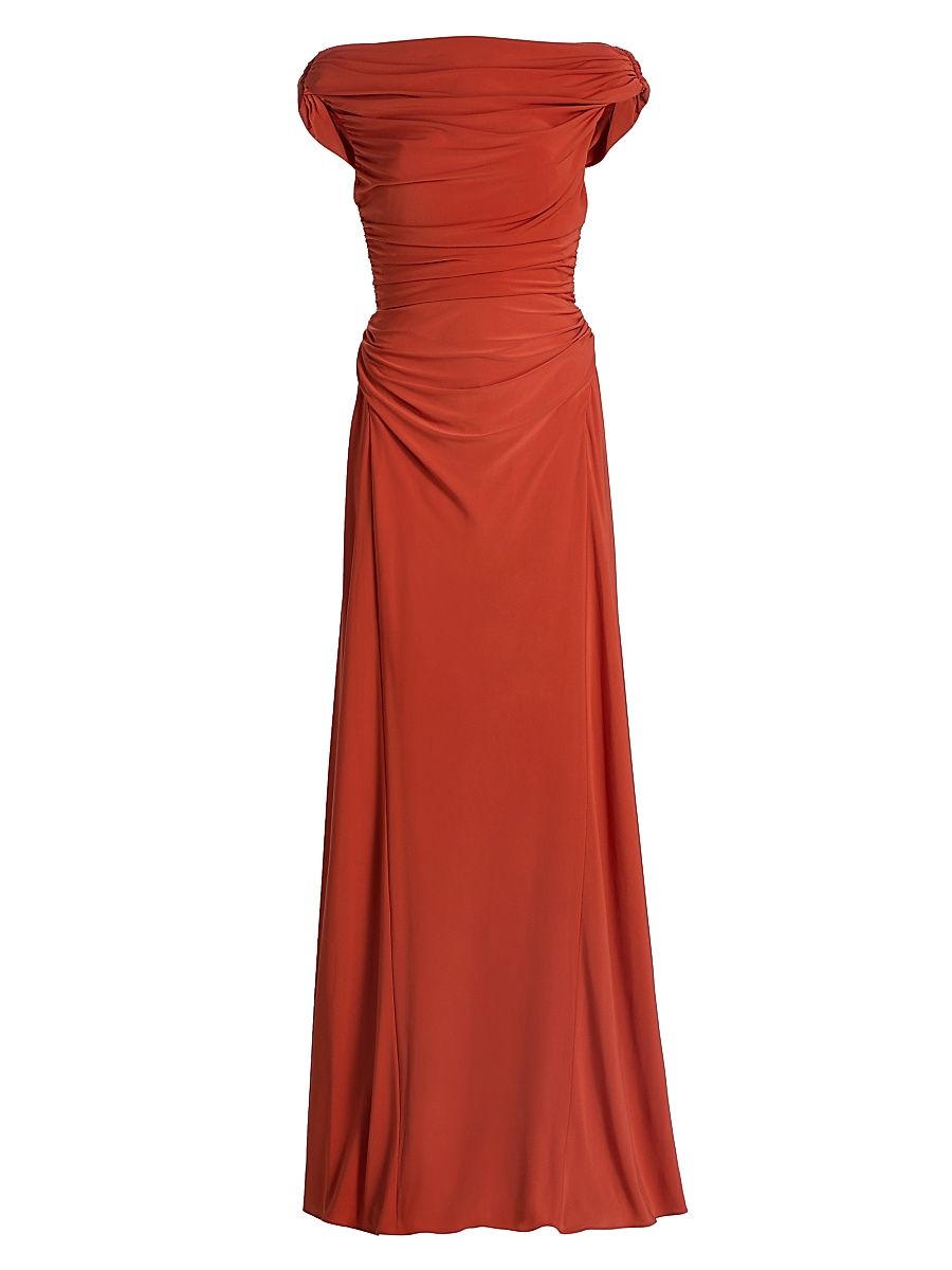 Women's Jersey Cowlback A-Line Gown - Terracotta - Size 16