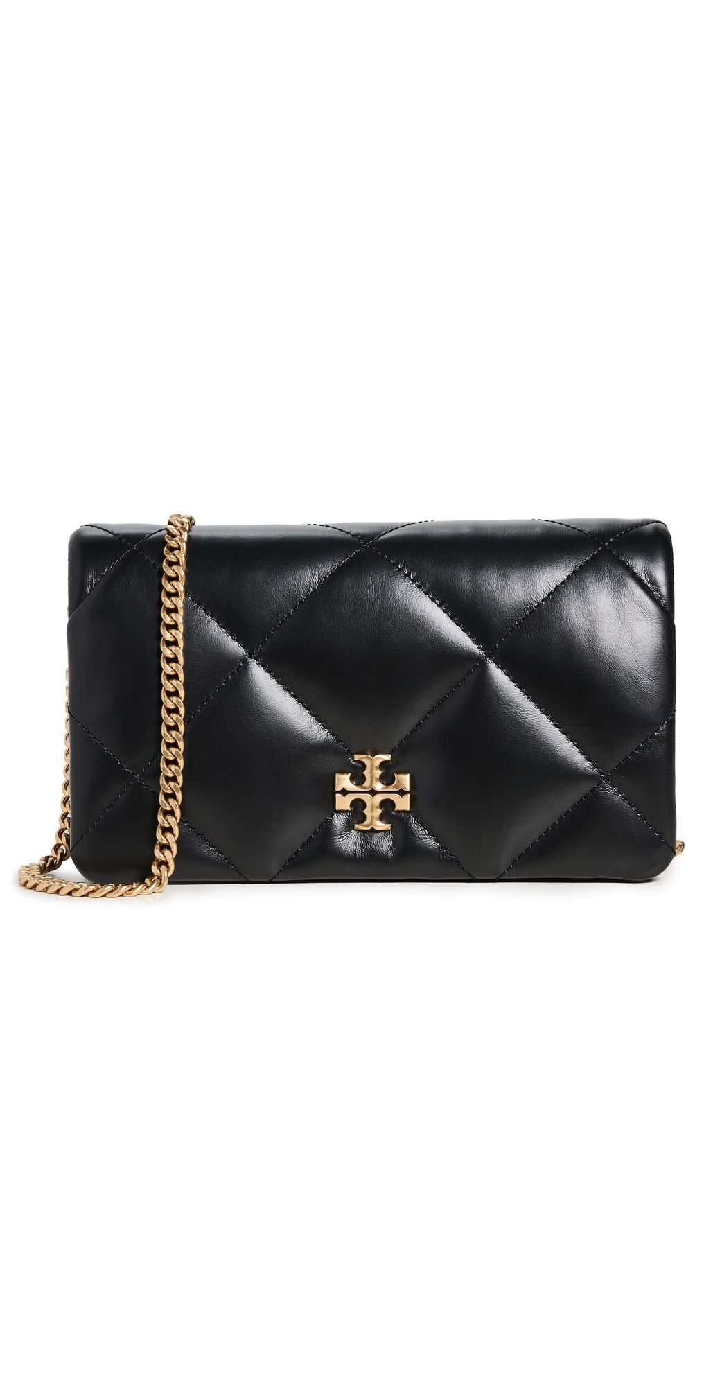 Tory Burch Kira Diamond Quilt Chain Wallet Black One Size