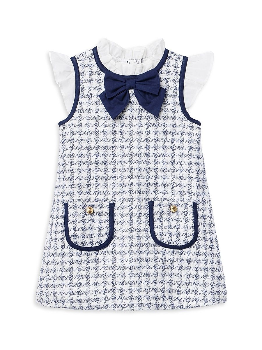 Baby's, Little Girl's & Girl's The Tailored Houndstooth Tweed Dress - Blue - Size 8