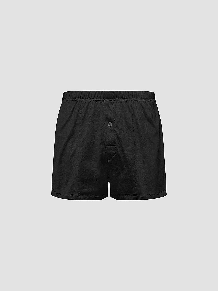 Hanro Cotton Sporty Knit Boxers - Black - Size XXL