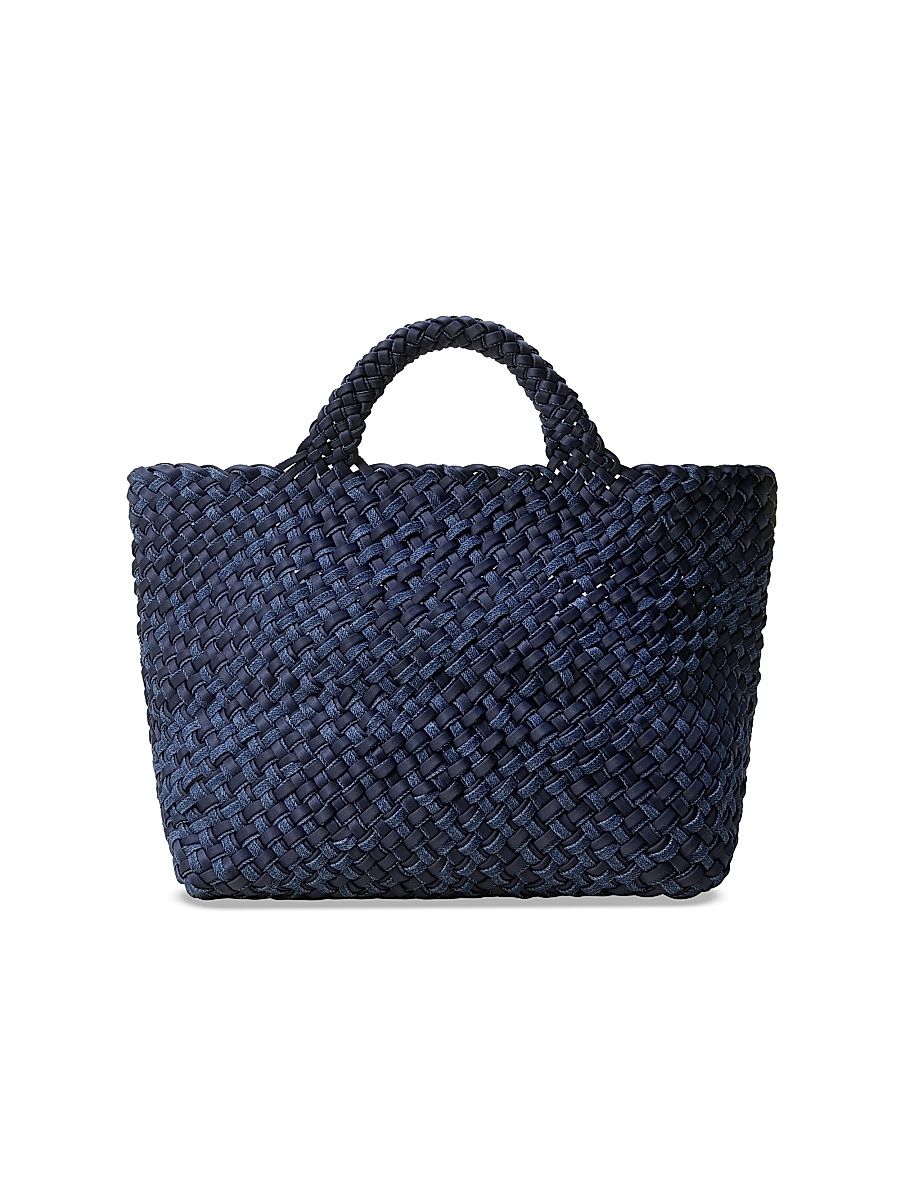 Women's St. Barths Medium Double Weave Tote Bag - Indigo