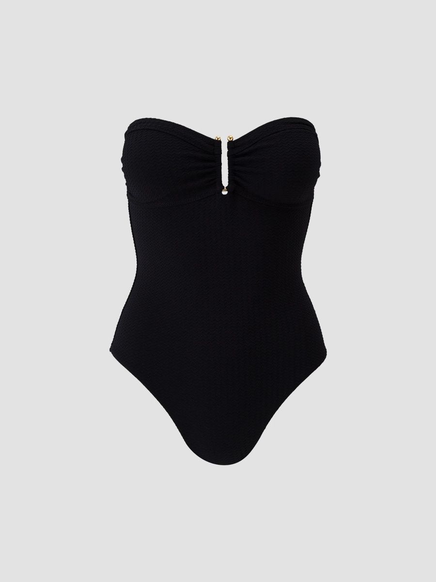 Melissa Odabash Women's Rhodes U-Bar Swimsuit - Mazy Black - Size 12