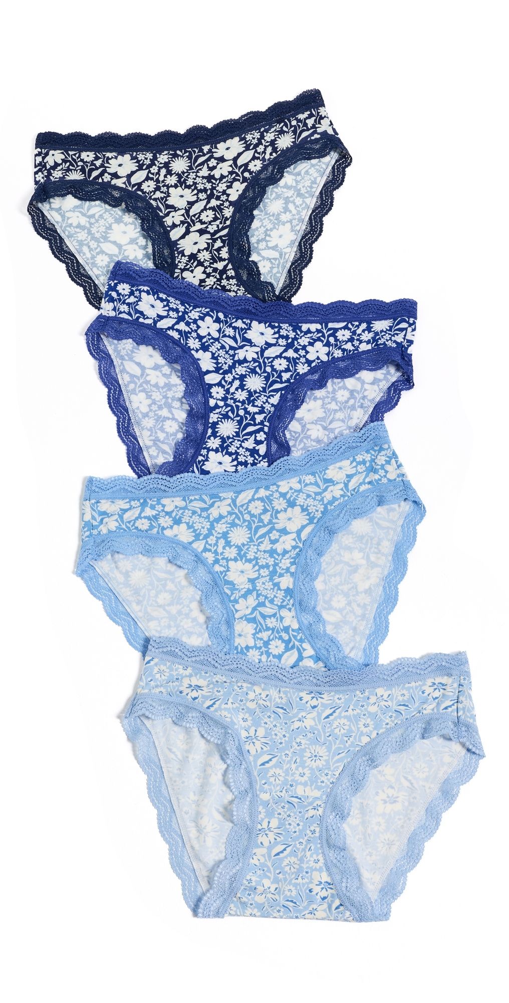 Stripe & Stare Original Knicker Panties Four Pack Cornflower Petals M
