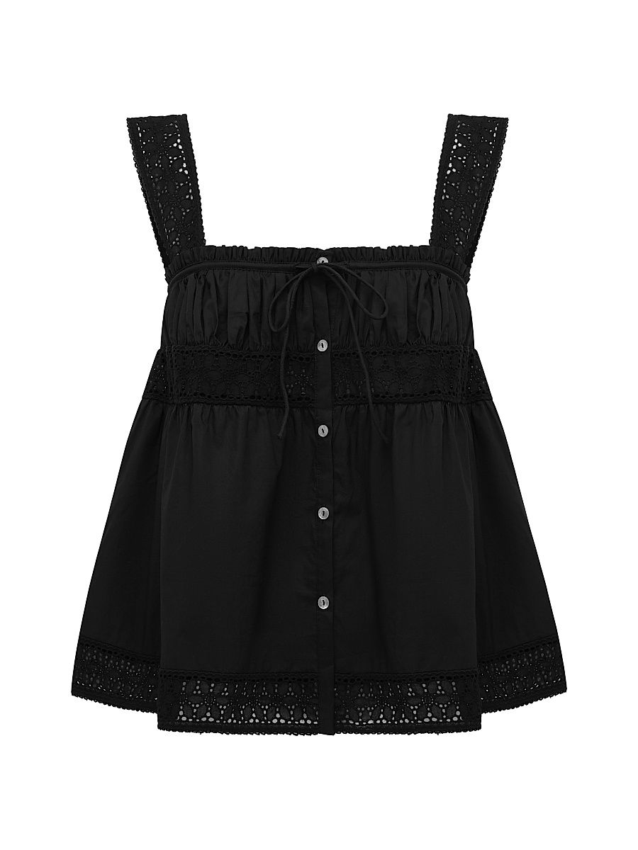 Women's Tapestry Summer Cami Top - Noir - Size Large