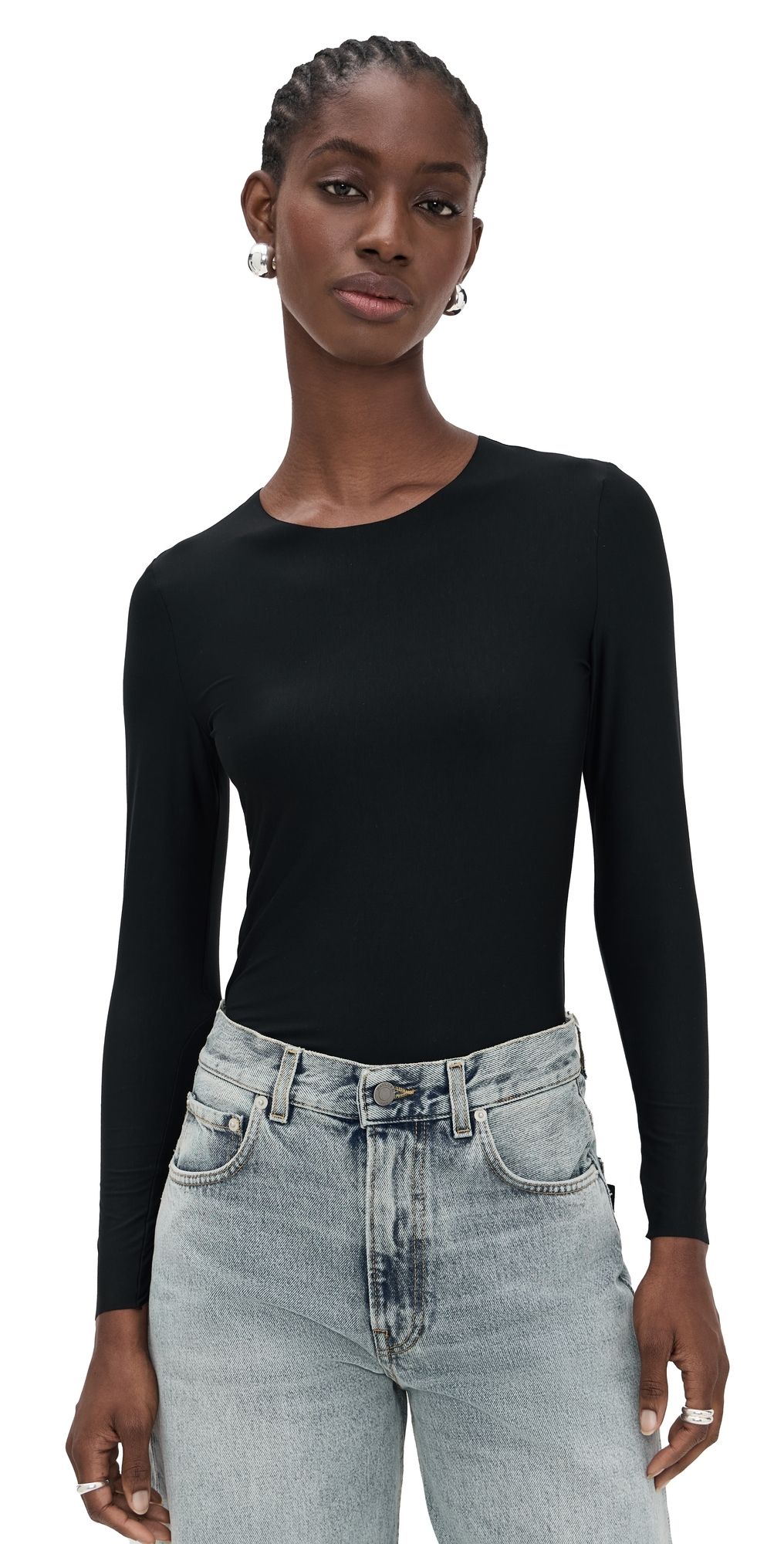 Commando Butter Long Sleeve Crew Neck Black S