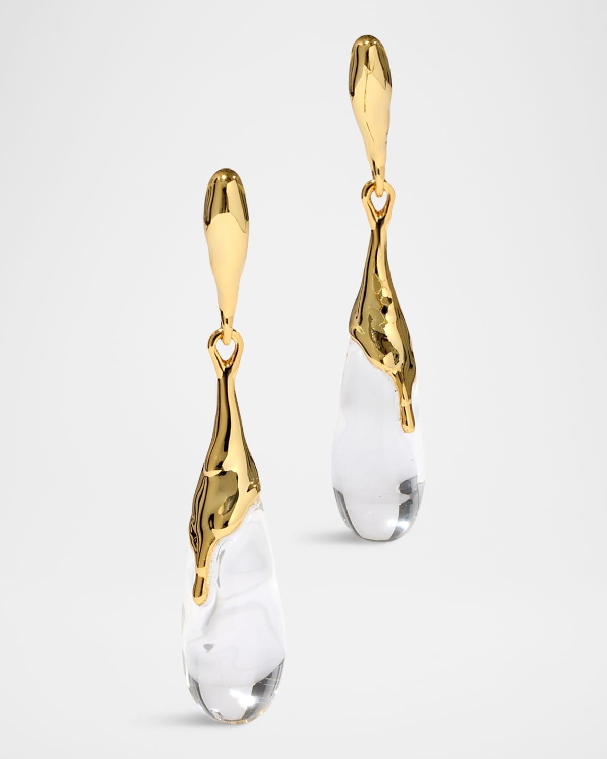 Liquid Lucite Teardrop Post Earrings