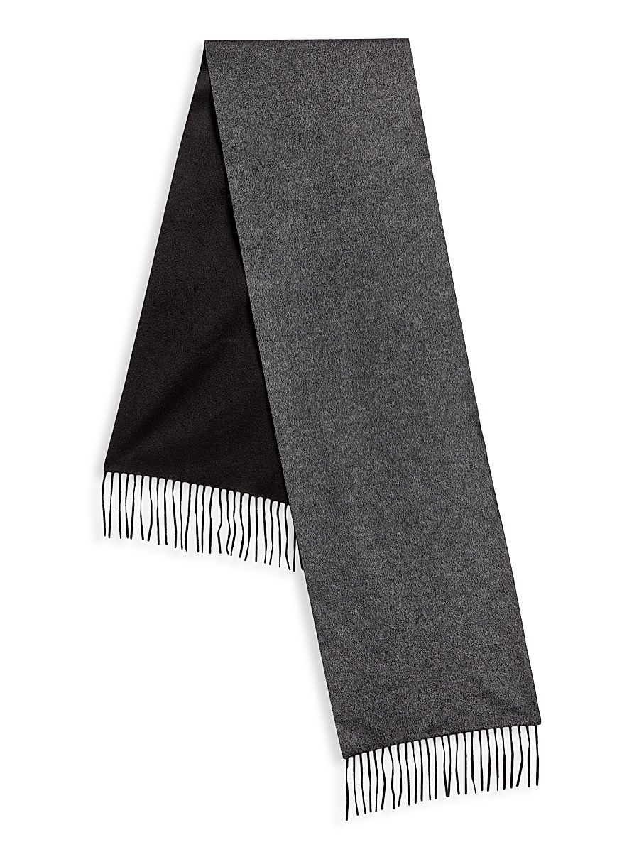 Men's COLLECTION Silk-Cashmere Fringe-Trimmed Scarf - Moonless