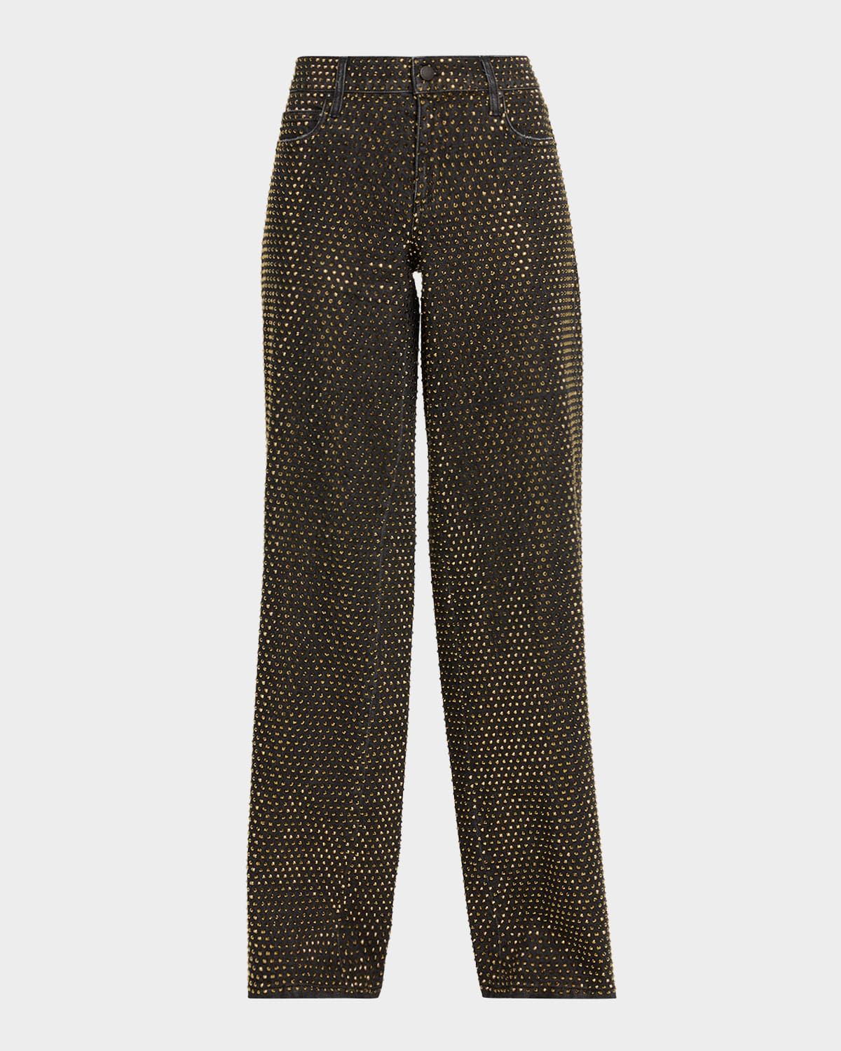 Amazing Embellished Wide-Leg Jeans