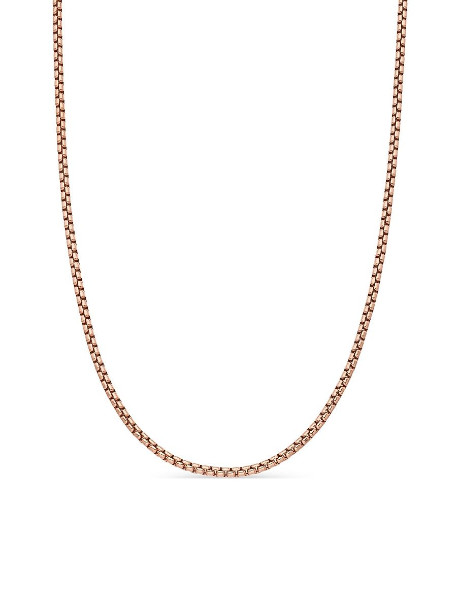David Yurman Men's Small Box Chain Necklace in 18K Rose Gold, 2.7mm - Gold - Size 22