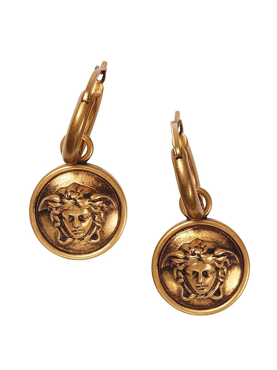 Women's Goldtone Metal Medusa Drop Earrings - Gold