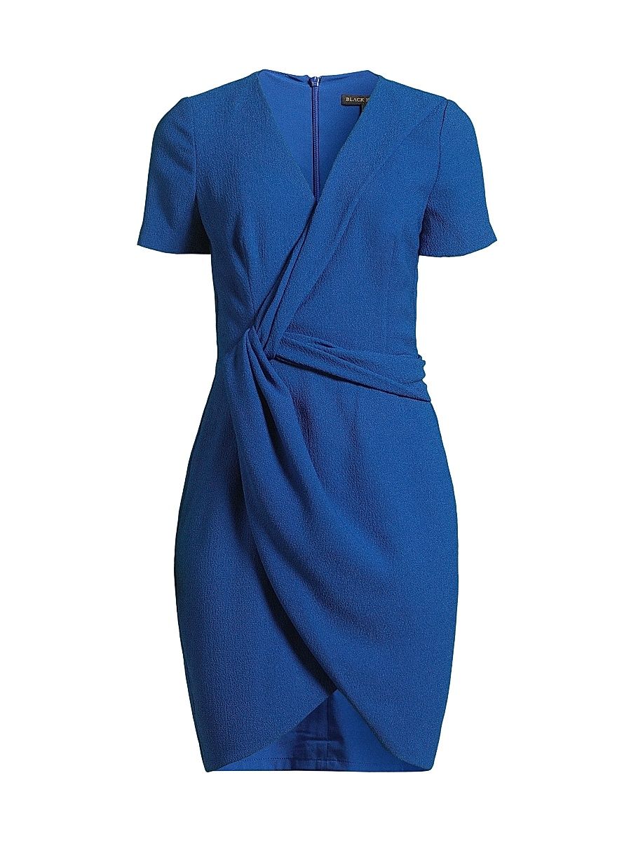 Women's Portia Pebble Crepe Draped Minidress - Cobalt - Size 6