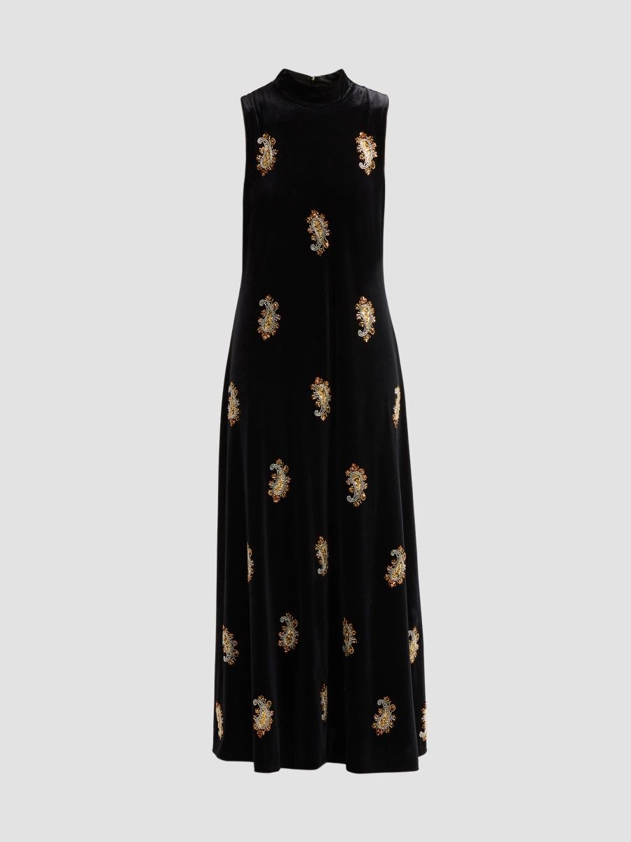 Elie Tahari Women's The Vani Velvet Maxi Dress - Noir - Size 2