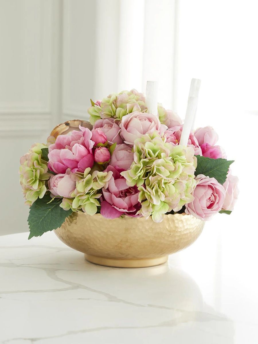 Artificial Hydrangea Floral Arrangement - Pink