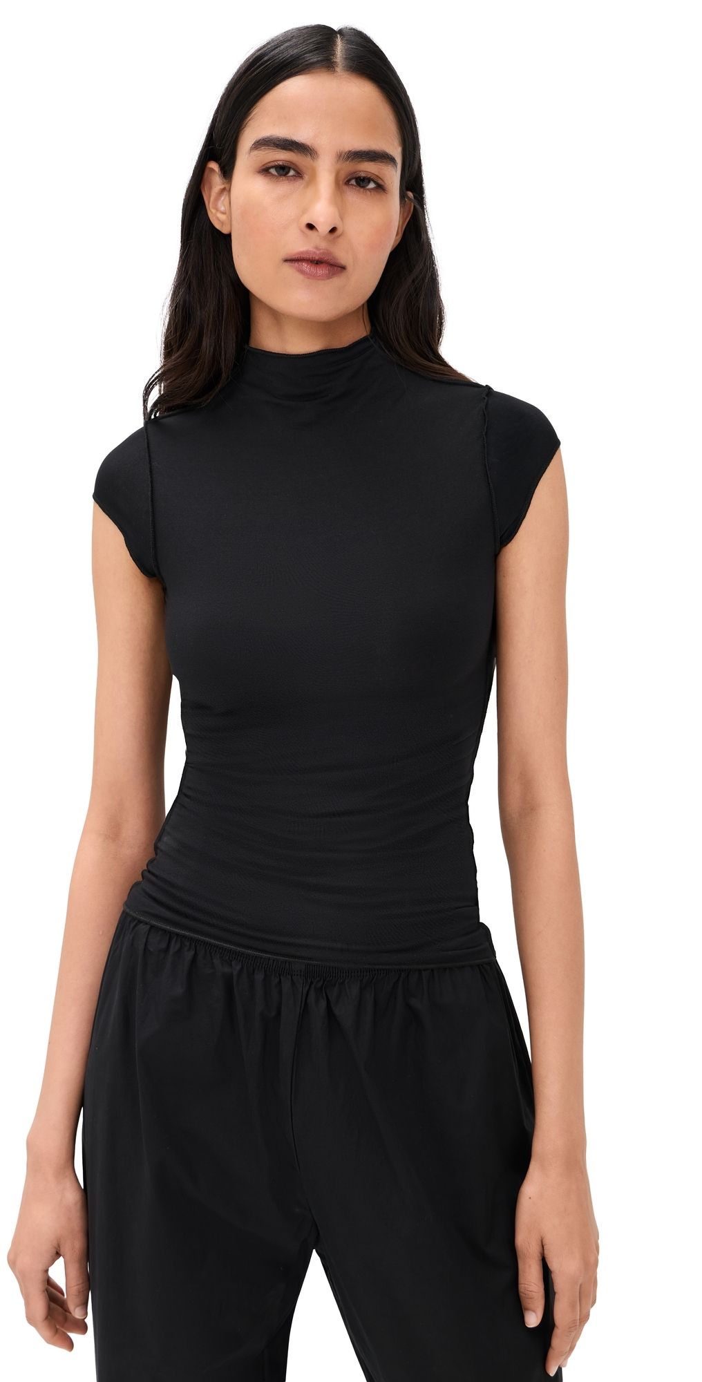 The Line by K Reese Mock Neck Top Black XS