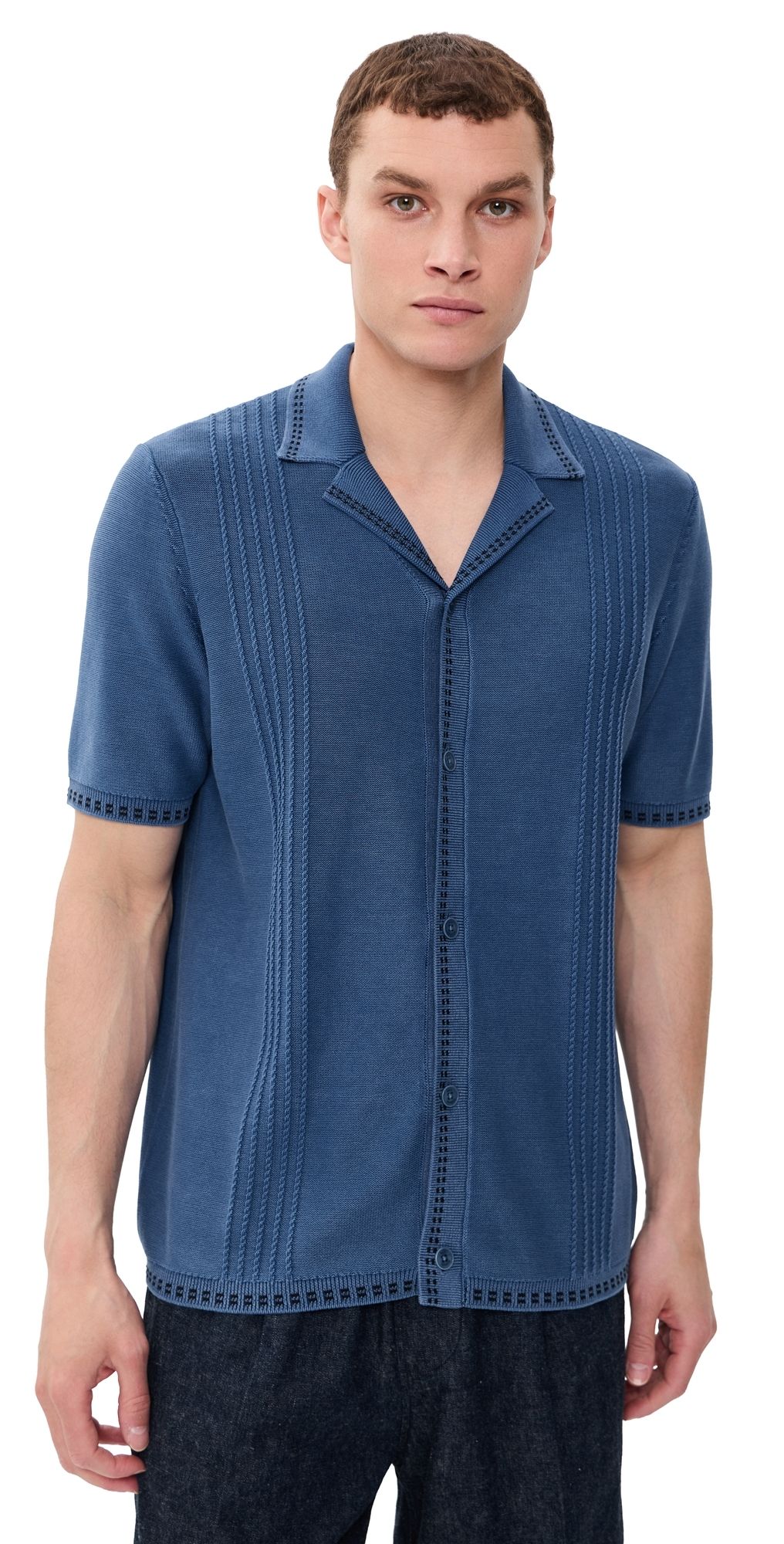 Wax London Ivy Knit Shirt Blue XL