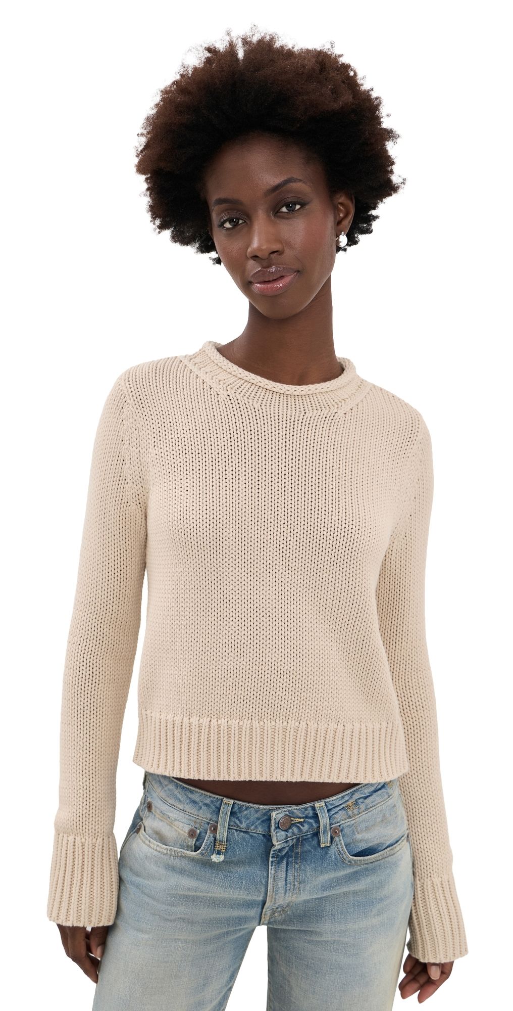 La Ligne Solid Mini Marina Sweater Sand S