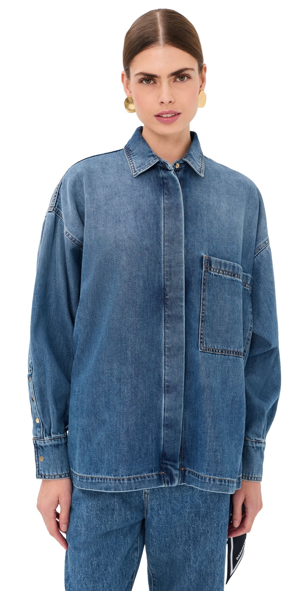 DARKPARK Paola Tencel Denim Wrapped Shirt Blue Oslo S
