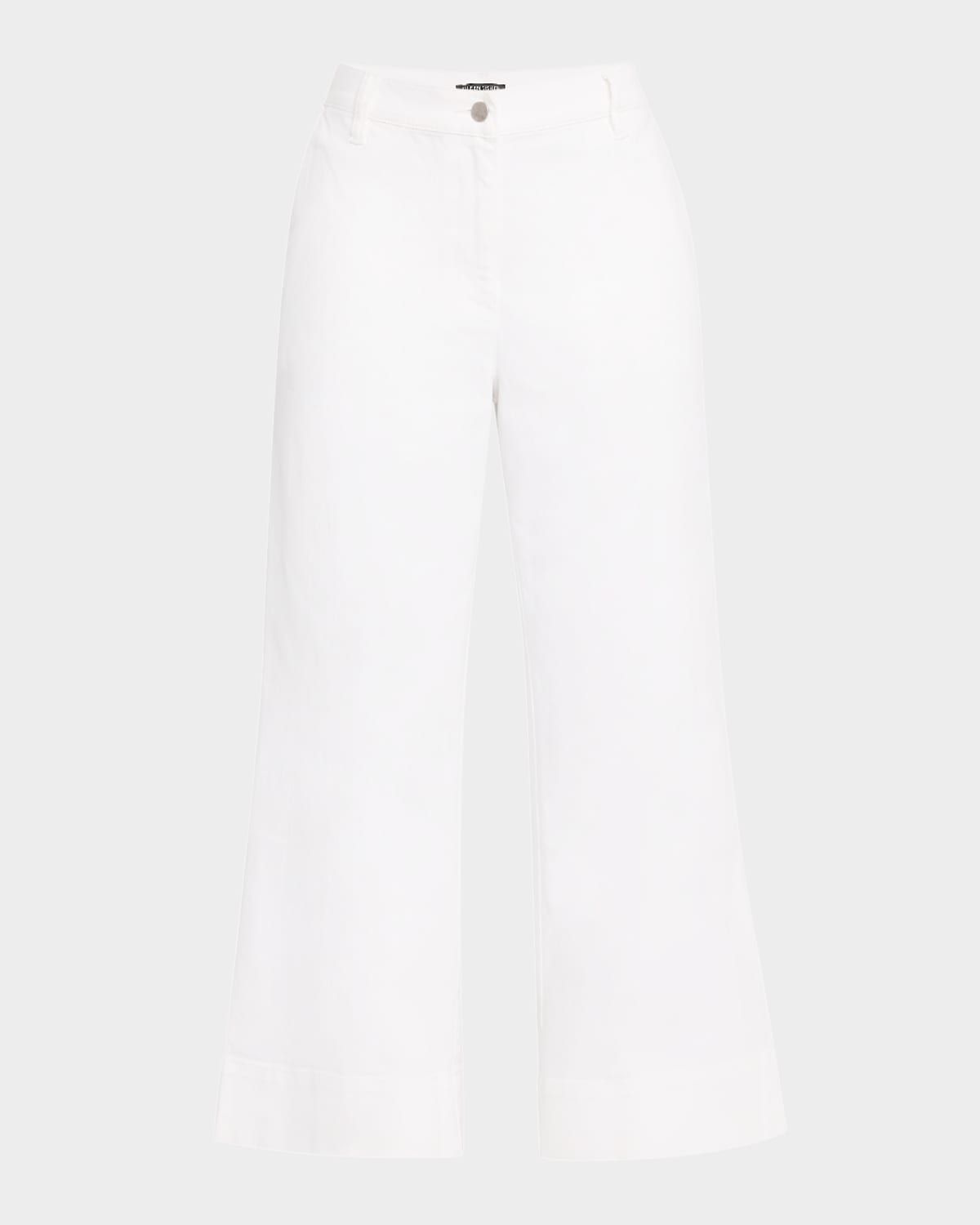 Petite Garment-Dyed Stretch Denim Crop Pants